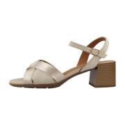 Geox Eleganta High Heel Sandaler för Kvinnor Beige, Dam