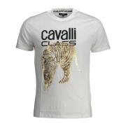 Cavalli Class Vit T-shirt Kortärmad Herr White, Herr