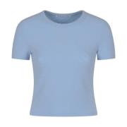 Alexander Wang Blå Crew Neck Baby Tee Tröja Blue, Dam