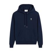 Ami Paris Hjärta Hoodie i Navy Blue, Herr