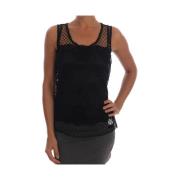 Dolce & Gabbana Elegant Svart Spets Cami Blus Black, Dam