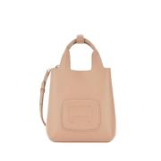 Hogan Strukturerad Läder Mini Shoppingväska Beige, Dam