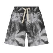 Palm Angels Blåtryck Palm Shorts Black, Herr