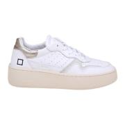 D.a.t.e. Vita och Guld Läder Sneakers White, Dam