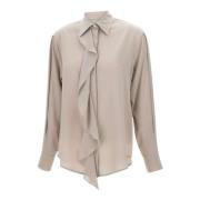 Victoria Beckham Silke 'New Cdc' Skjorta Beige Beige, Dam