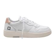 D.a.t.e. Vit Rosa Läder Court Sneakers White, Dam