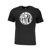 North Sails Svart Bomull Tryck Logo T-shirt Black, Herr