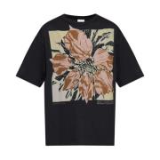 Dries Van Noten Svart Crew Neck Kortärmad Topp Black, Herr