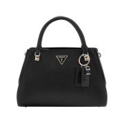 Guess Elegant svart handväska med gyllene detaljer Black, Dam