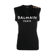 Balmain Stiliga T-shirts och Polos Black, Dam