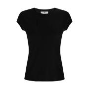 Elisabetta Franchi Modal Broderad T-shirt Black, Dam