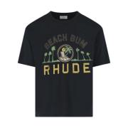 Rhude Svart T-shirt Kollektion Black, Herr