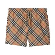 Burberry Rutiga Shorts med Dragsko i Midjan Beige, Herr