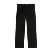 Palm Angels Svarta Lösa Passform Logo Jeans Black, Herr