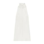 Courrèges Naturlig Ärmlös Mock Neck Klänning White, Dam