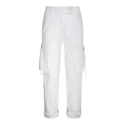 Sportmax Cargobyxor Vit med Fickor White, Dam