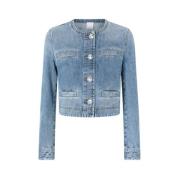 Pinko Denimjacka med Love Birds-knappar Blue, Dam