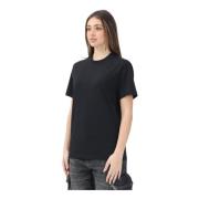 Diesel Svart kortärmad oversized T-shirt Black, Dam