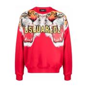 Dsquared2 Stilren Sweatshirt Tröjor Stickat Red, Herr