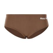 Miu Miu Logo-broderade Bikiniunderdelar Brown, Dam