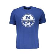 North Sails Blå Bomull Tryck Logo T-shirt Blue, Herr