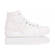 Mimanera Pärldekorerade Vita Plattform Sneakers White, Dam