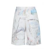 Alexander McQueen Blake Dante Shorts Elastisk Midja Män Multicolor, He...