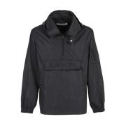 Lanvin Logo Hooded Windbreaker Jacka Black, Herr