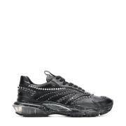 Valentino Garavani Studded Läder Sneakers Smyckad Design Black, Herr