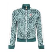 Casablanca Zip-Up Sweatshirt med All-Over Logo Green, Herr