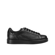 Doucal's Herr sneaker i tumbled läder | svart Black, Herr