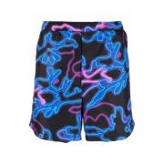 Valentino Neon-Print Badshorts Multicolor, Herr