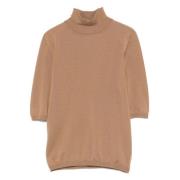 Max Mara Kamelbrun Stickad Turtleneck Jumper Brown, Dam