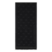 Armani Jacquard Logo Ullhalsduk Gray, Herr