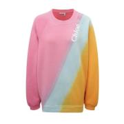 Chloé Bomullsweatshirt med rund hals Pink, Dam