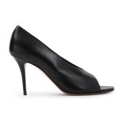 Amina Muaddi Julianne 90 Sandaler med Peep Toe i Nappa Black, Dam