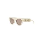 Fendi Ivory Brown Solglasögon Stilfull Modell Brown, Unisex