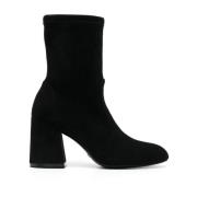 Stuart Weitzman Stilren Flareblock Bootie Black, Dam