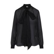 Saint Laurent Noir Blus för Kvinnor Black, Dam