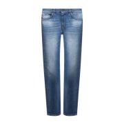 Versace Logo Denim Jeans med bomullsammansättning Blue, Herr