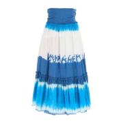 Alberta Ferretti Tie Dye Midi Kjol Blue, Dam