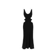 Chloé Ärmlös Cut-Out Stickad Klänning Black, Dam