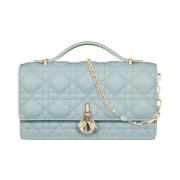 Dior Tvåton läder axelväska Blue, Dam