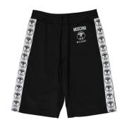 Moschino Shorts med kontrasterande band och logodetalj Black, Herr