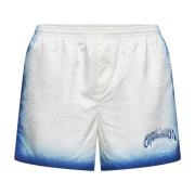 Casablanca Monogram Jacquard Shorts med Blått Tryck Blue, Herr