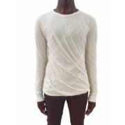 Rick Owens Dubbel långärmad T-shirt Naturlig Ecru Beige, Herr