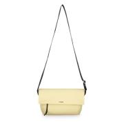 Jil Sander Canvas Crossbody Väska med Läderinsatser Yellow, Dam