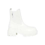 Msgm Läder ankelboots med elastiska insatser White, Dam