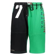 Marine Serre Bomull Bermuda Shorts med Fickor Green, Herr