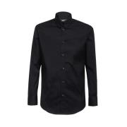 Dsquared2 Bomullsskjorta Rundad nederkant Casual Stil Black, Herr